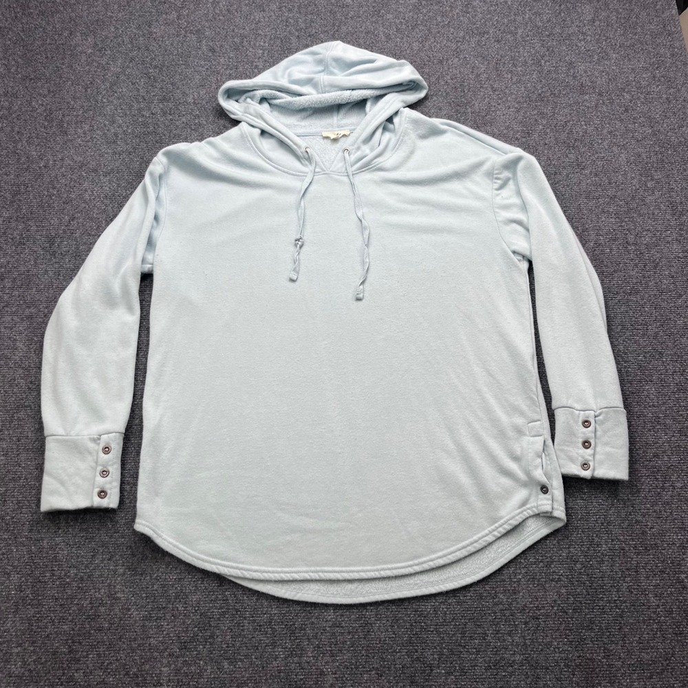 Jane and Delancey Fleece‎ Lined Cowl Neck Light Blue Pullover Hoodie